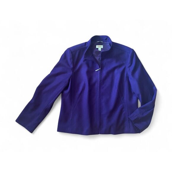 TALBOTS Women’s Size 20 Zipper Italian With Lining Blend Wool Purple Jacket - Picture 1 of 9